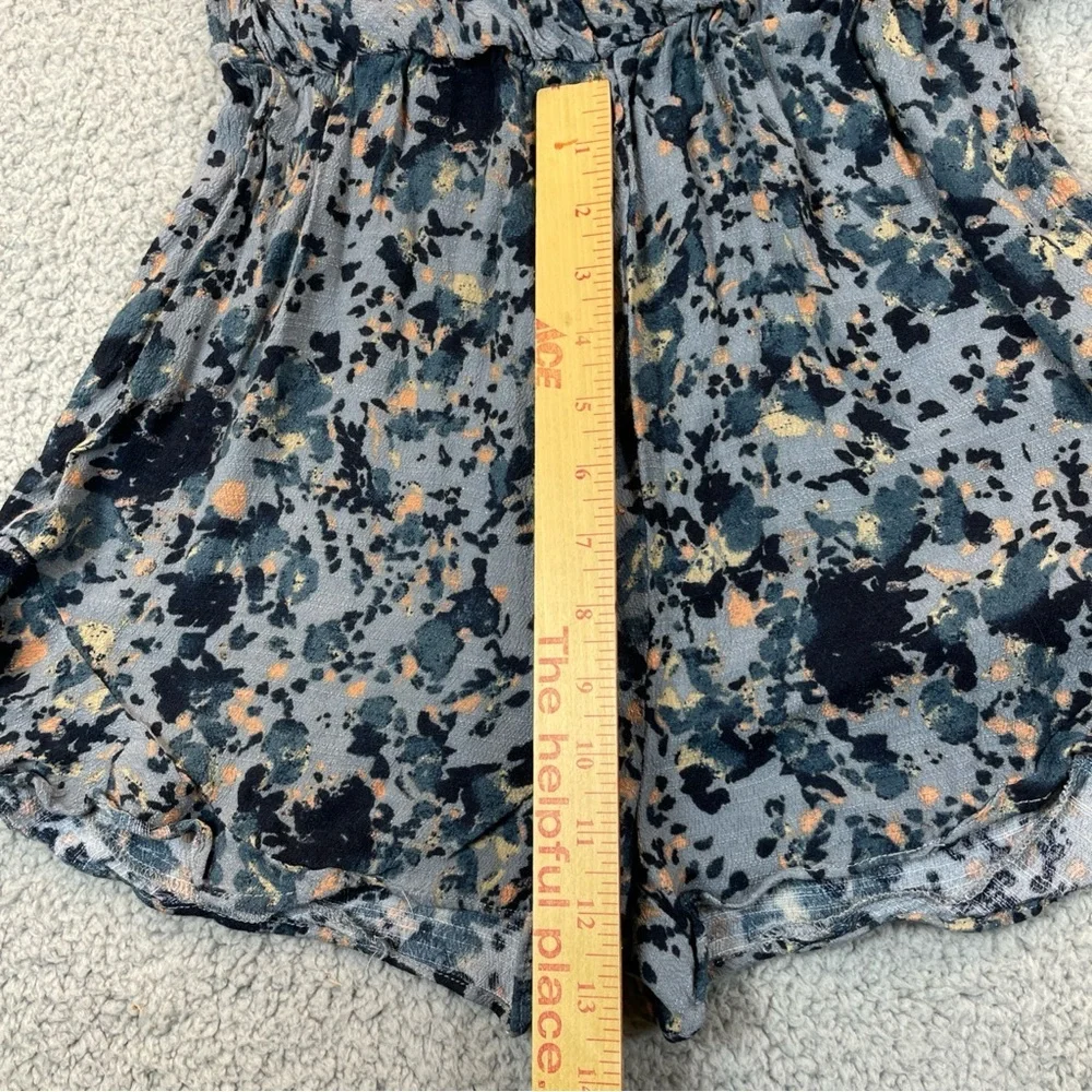 Free People‎  Romper Womens Small  All The Right Ruffles Raven Combo Button Back